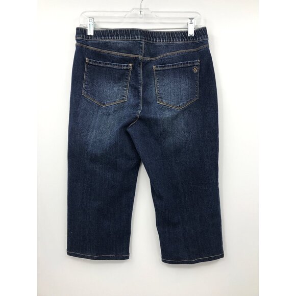 Susan Graver Pull-On Capri Denim Jeans Pant Size 8 - Picture 3 of 3